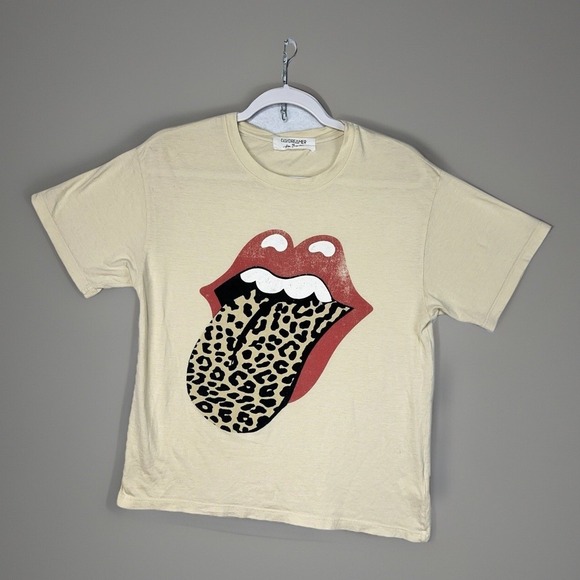 Daydreamer Shirt XS Relaxed Cotton Leopard Tongue Rolling Stones Band Rock Edgy - Picture 1 of 7